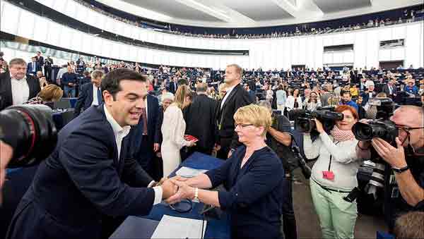 Alexis Tsipras no Parlamento Europeu. Foto Parlamento Europeu.
