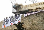 Ação de protesto no topo da Acrópole