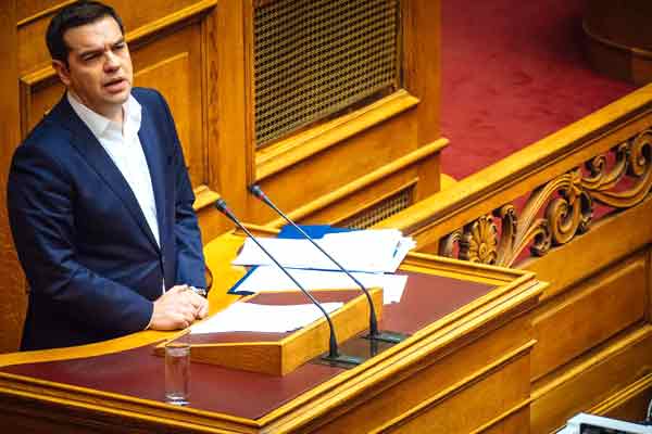 Alexis Tsipras no parlamento. Foto Left.gr