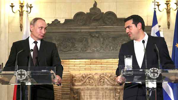 Putin e Tsipras em Atenas.