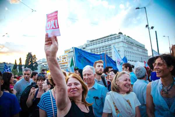 Manifestação pelo OXI em julho de 2015. Foto Left.gr