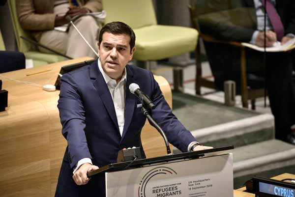 Alexis Tsipras na Assembleia da ONU sobre Refugiados. Foto Left.gr
